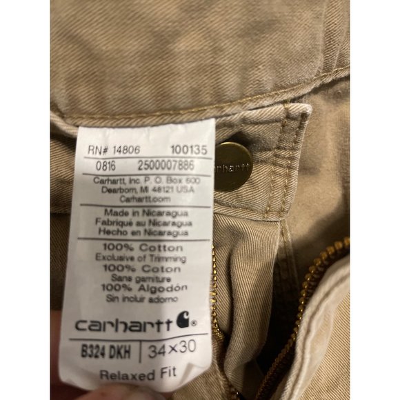 CARHARTT MENS RELAXED FIT CANVAS WORK PANTS Size 34X30 - Picture 13 of 14